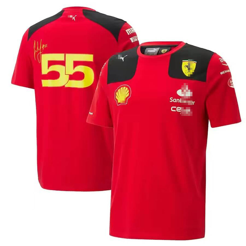 Camiseta Scuderia Ferrari F1 Racing Team Carlos Sainz #55 Rojo 2023